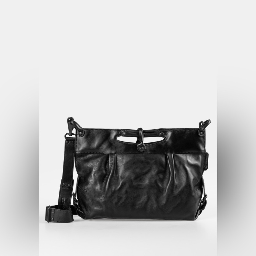 Aunts and Uncles Mrs. Muffin black leather crossbody bag